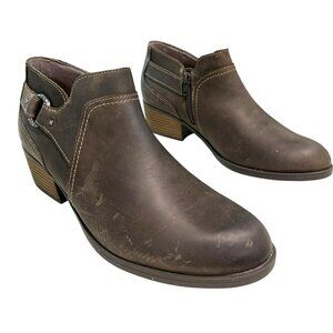 Clarks Oily Leather Brown Ankle Boot Size 9 M New in Box